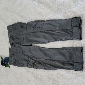 SONOMA Cargo Capris|Rolled Bottom w Button Holders|Faded Dark Gray|8P